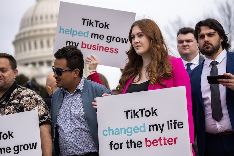 TikTok supporters gathered outside the US Capitol on Wednesday