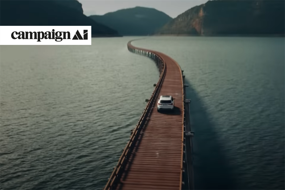 BMW car driving on a bridge in middle of ocean