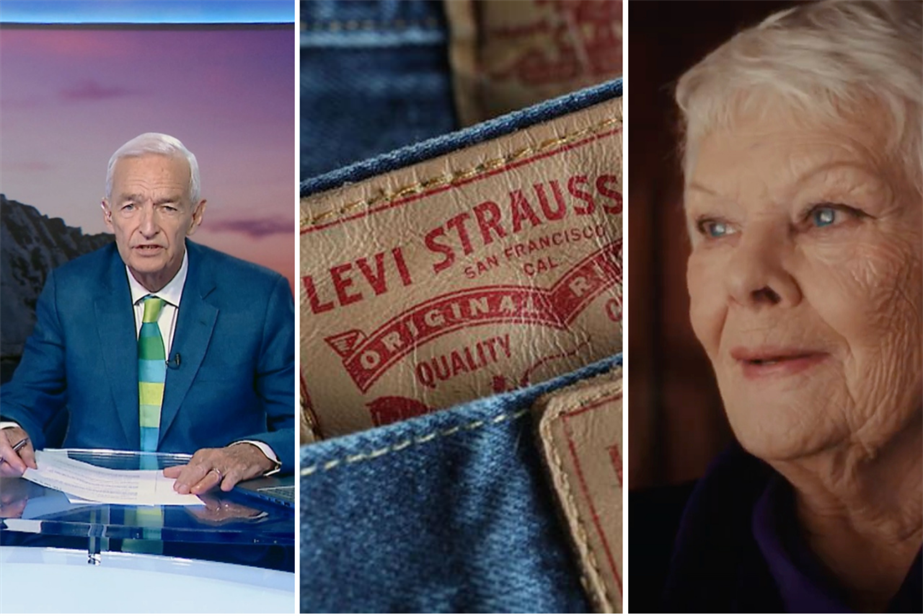 From left: Jon Snow in Santander ad, Levi's, Dame Judi Dench in Moneysupermarket ad